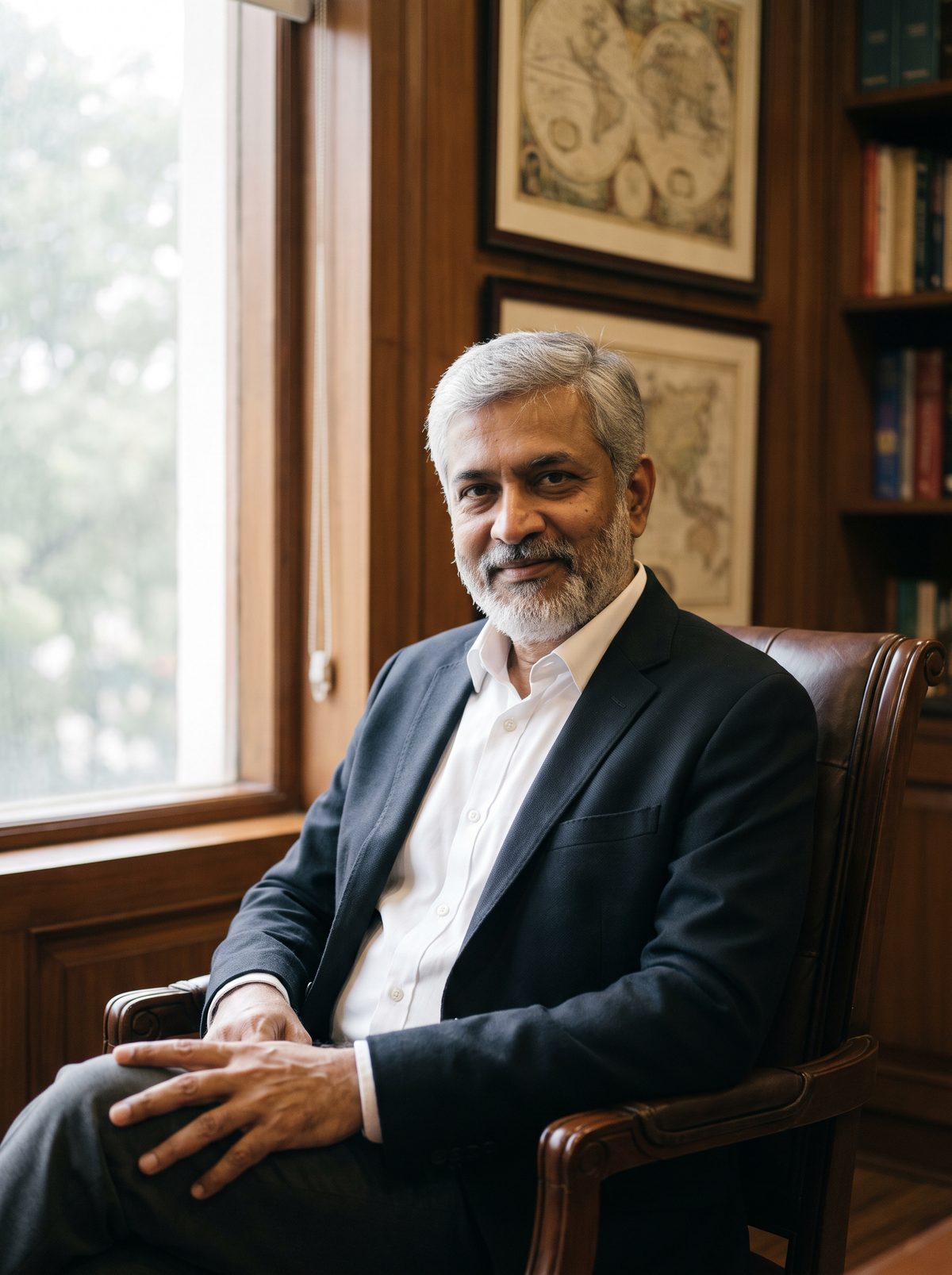 A senior business leader seated in his office